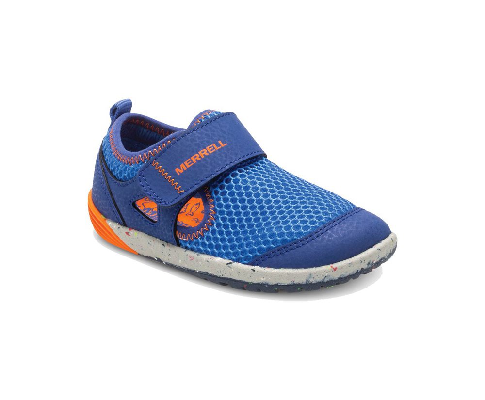 Buty Sportowe Merrell Dziecięce Niebieskie/Pomarańczowe - Bare Access Steps® H2o - 317064-INB